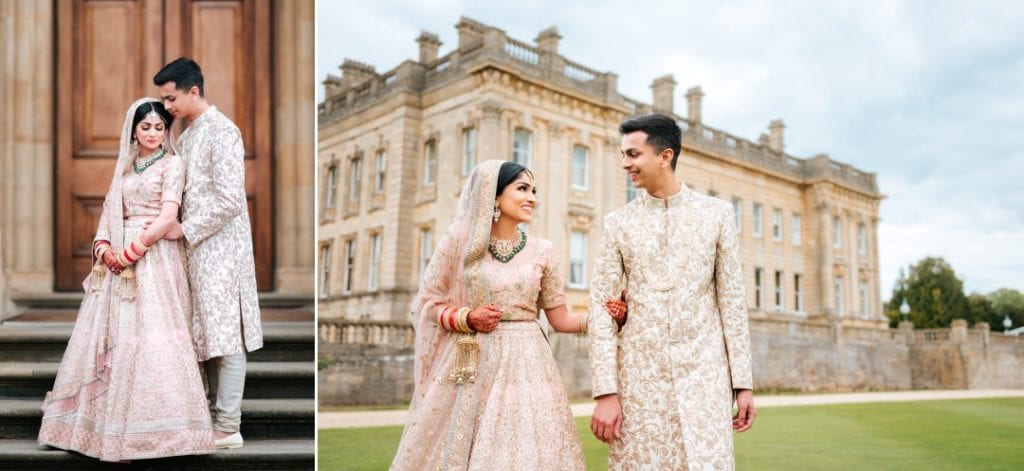 Hindu wedding couple at Heythrop Park